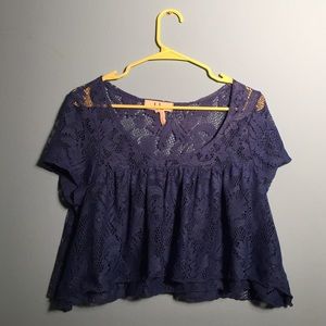 Lace baby doll crop top
