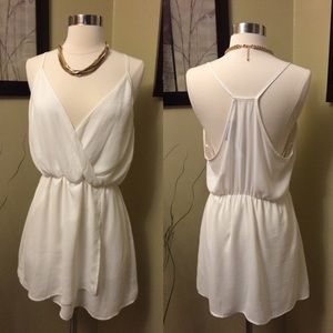 ❌SOLD❌White Chiffon Wrap Dress