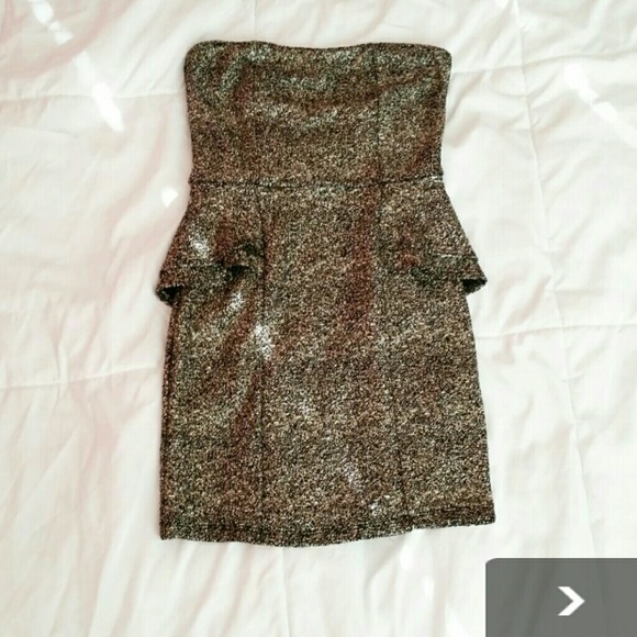 Foreign exchange sparkly tube dress (black)