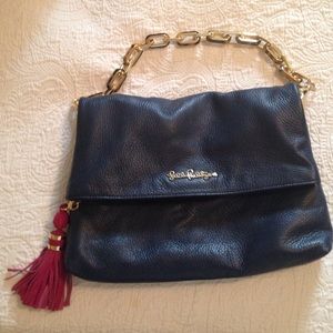 Lilly Pulitzer Worth It a Leather Clutch/Purse