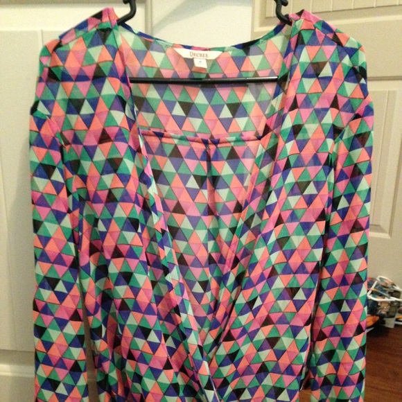 Multi colored 80's print top - Picture 1 of 2