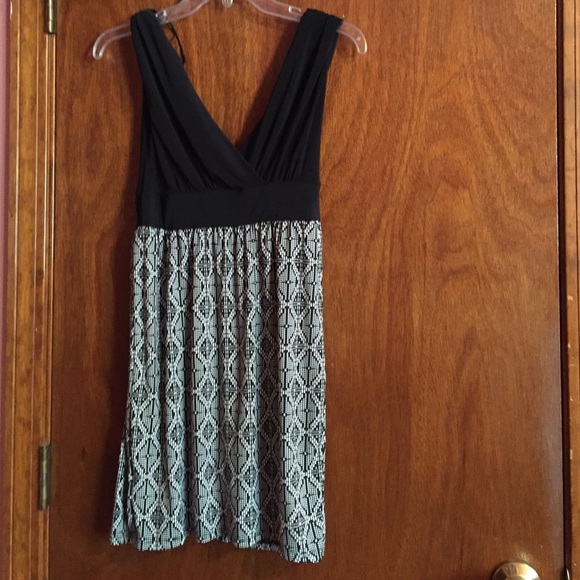 Black dress with pattern on bottom half
