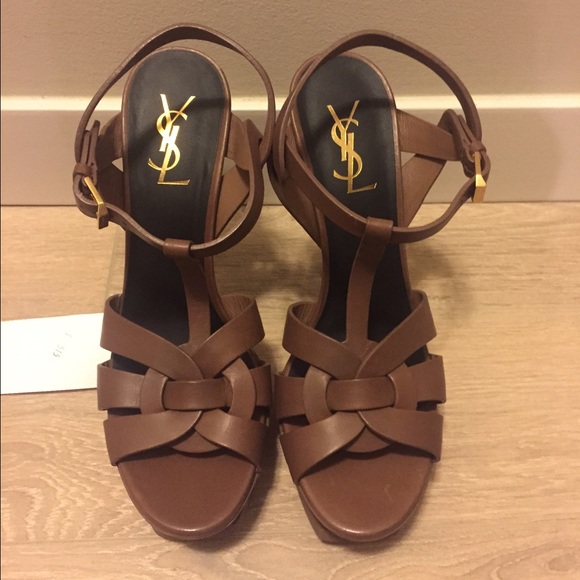 YSL tribute brown shoes.Authentic. New. Size 8.5