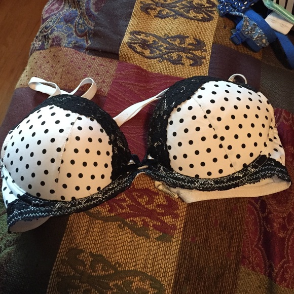 Polka dot/lace bra