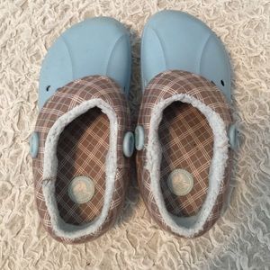 Light blue slipper crocs