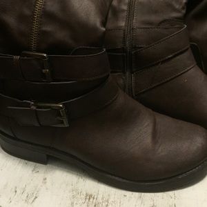 Brown riding boots