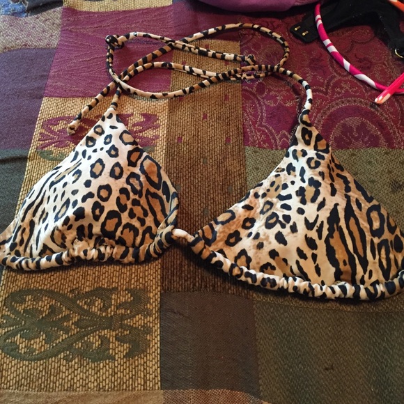 Leopard print bikini top from VS