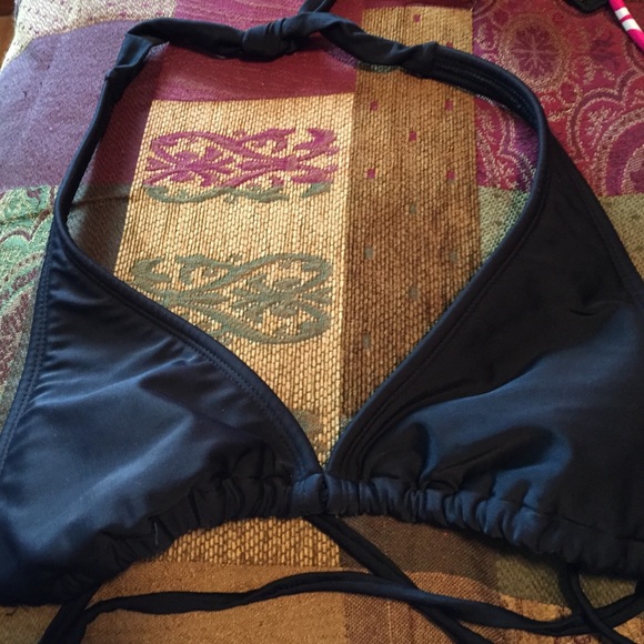 Black halter bikini top