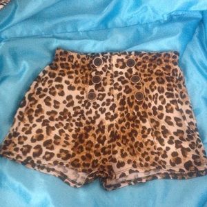 Cheetah print high waisted shorts