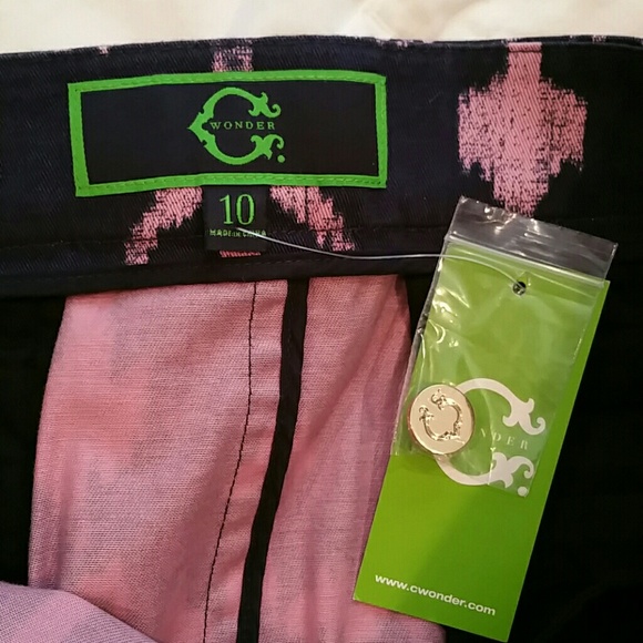 C Wonder Navy / Light Pink Chino Skirt Size 10 - Picture 2 of 4