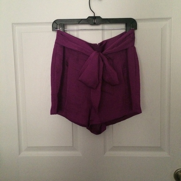High waisted silky shorts with bow!