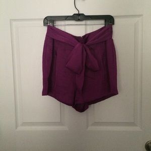 High waisted silky shorts with bow!