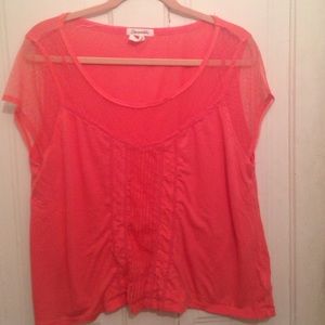 Aeropostale coral lace shirt