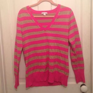 New York & Co. Pink and gold striped sweaters