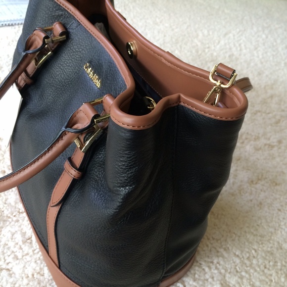 🎉 HP🎉 Calvin Klein black brown crossbody tote - Picture 4 of 4