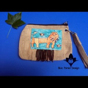 hemp oriental KilimPersian hand painted bag,