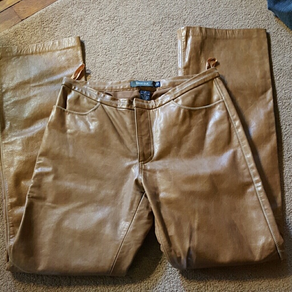 Gap brown leather pants.