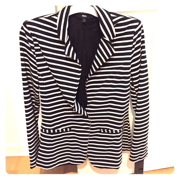 MOSSIMO Black and white stripe blazer