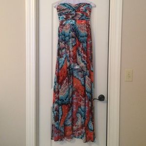 Aidan high-low multicolored formal dress