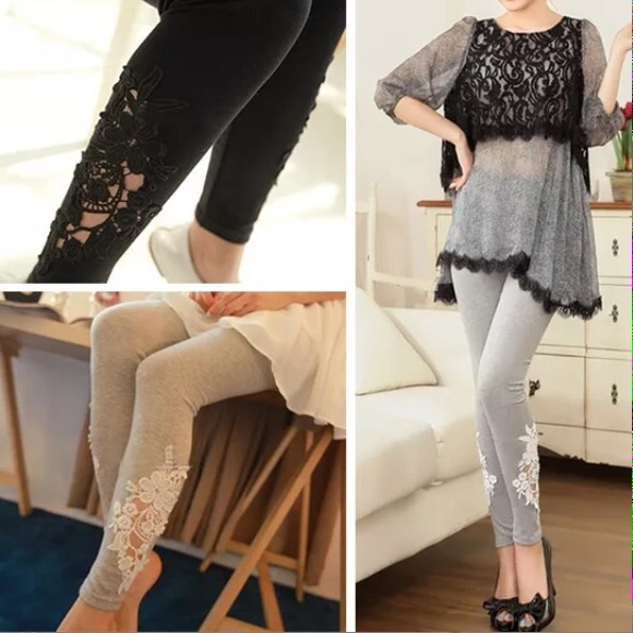 Closing 12 Feb: Black Leggings or Capri w/Crochet - Picture 2 of 4