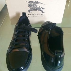 Burberry smoked check lace up sneaker; rarely worn