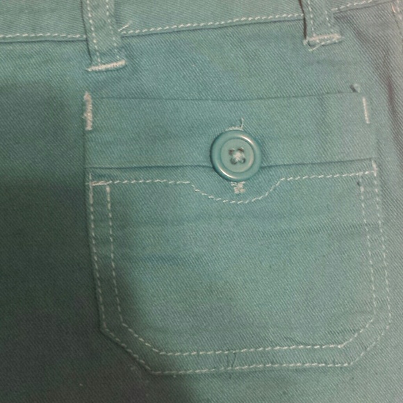 Blue/teal button short shorts - Picture 3 of 4