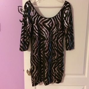 Black Dress With Sequin Design