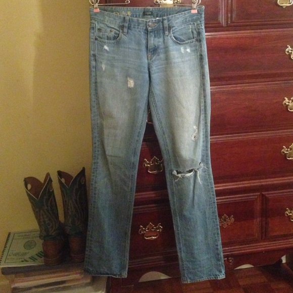 J. Crew Toothpick pre-ripped jeans