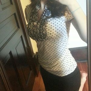 Retro Ruffled Polka Dot Top