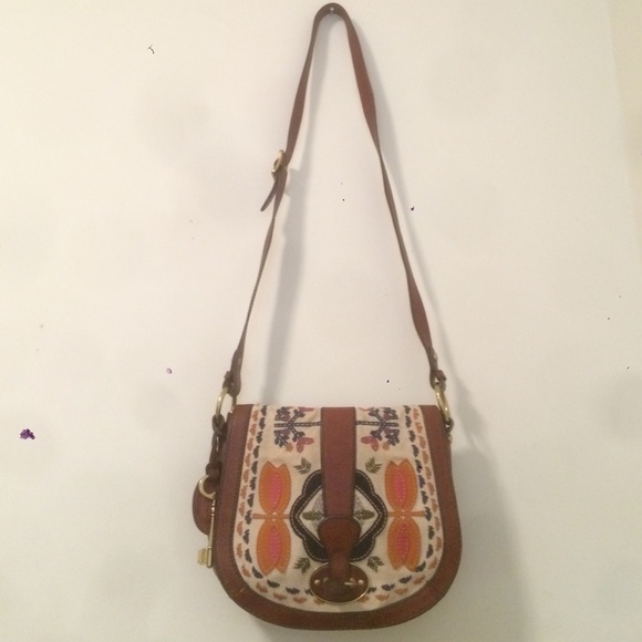 FOSSIL vintage reissue embroidered saddle bag