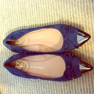 Navy suede flats