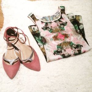 pink Zara pointed toe flat shoe