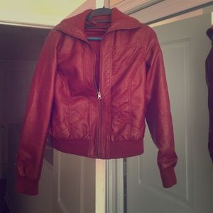 Red leather jacket