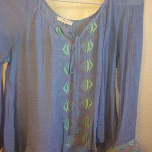 Peasant baby blue top