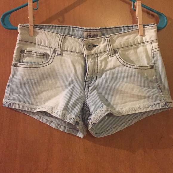 Mudd Striped Denim Shorts