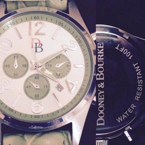 dooney and bourke mint green leather watch.