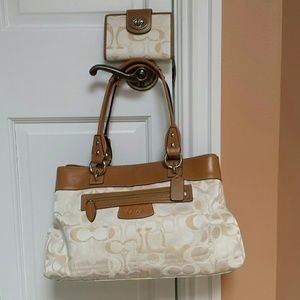 Coach hand bag and matching wallet
