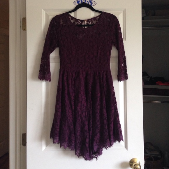 Plum lace free people dress