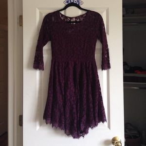 Plum lace free people dress