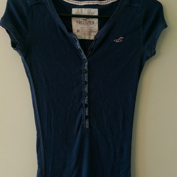 Navy button up t shirt