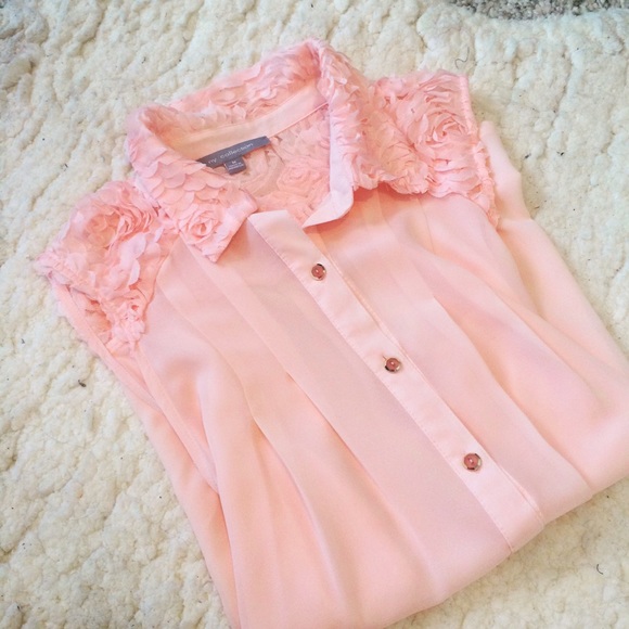 Peach color lace top