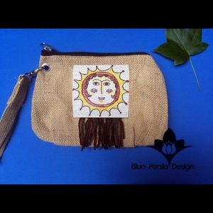 hemp oriental KilimPersian hand painted bag,