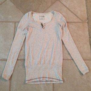 Free People long sleeve embellish top