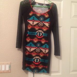 Fitted native print dress