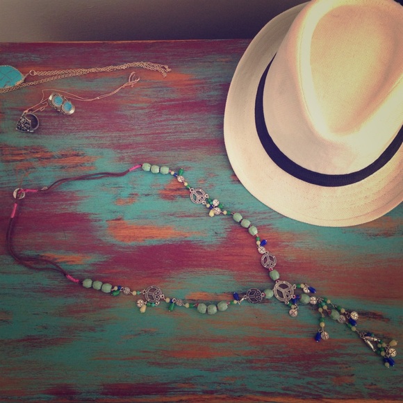 Boho lucky brand linear necklace