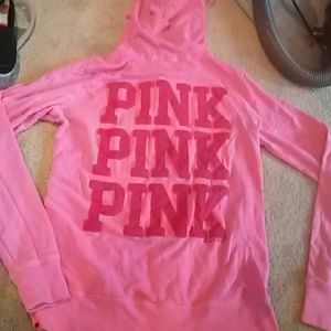 PINK VICTORIAS SECRET ZIP UP HOODIE