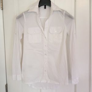 BCBGMAXAZRIA White button up collared shirt
