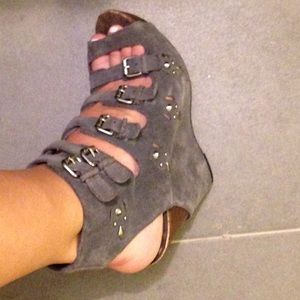 Sam Edelman Light Blue Suede Wedges