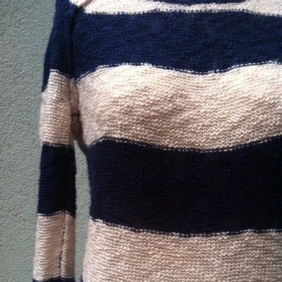 Charlotte Russe Cream and Blue Striped Sweater - Picture 3 of 3