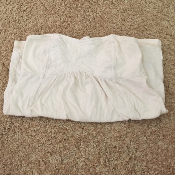White strapless American eagle top
